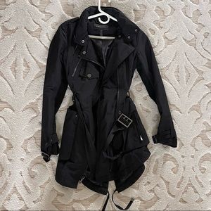 Black button with dipper and belt BCBG maxAzaria trenchcoat